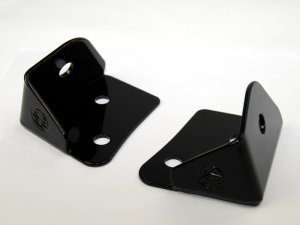 Jeep Wrangler JK Unlimited Light Mount Bracket Set - A-Pillar Windshield - KC HiLiTES - Black - `07-`18